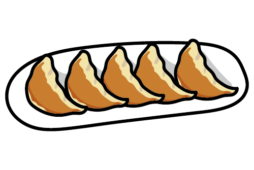 1皿に5個入っている焼き餃子