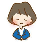 お辞儀をするゆるくて可愛い会社員の女性