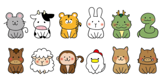 十二支の挨拶をする干支セット