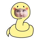 【顔はめ】黄色いヘビ