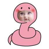 【顔はめ】ピンク色のヘビ