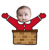 【顔はめ】煙突から顔を出すサンタさんの洋服