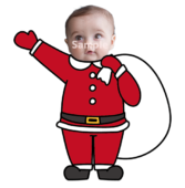 【顔はめ】大きな袋を持っているサンタさんの洋服