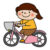 自転車に乗る子供（女の子）