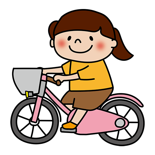 自転車に乗る子供（女の子）