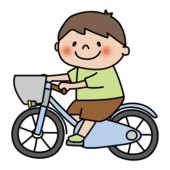 自転車に乗る子供（男の子）