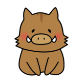 挨拶しているイノシシ