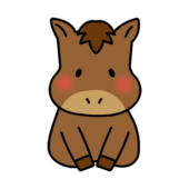 挨拶している馬