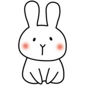 挨拶している白いうさぎ