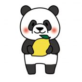 レモンを持っているパンダ