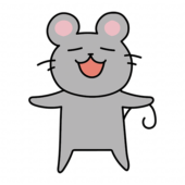 幸せそうに両手を広げるネズミ