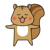 幸せそうに両手を広げるリス