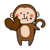 バレンタインのチョコレートを食べる猿