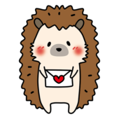 照れながらラブレターを渡すハリネズミ