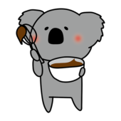 バレンタインのチョコレートを作るコアラ