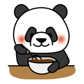 バレンタインのチョコレートを作るパンダ