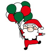 たくさんの風船を持っているお鼻の大きなサンタクロース3
