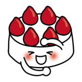 キッキッのポーズをするケーキ