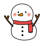 赤いマフラーをしたニンジンの鼻の雪だるま