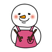 お母さん雪だるま