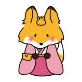 キツネの雛人形の三人官女（長柄銚子）