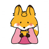 キツネの雛人形の三人官女（三方）