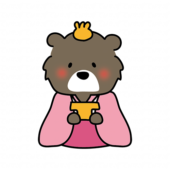 クマの雛人形の三人官女（三方）