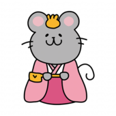 ネズミの雛人形の三人官女（長柄銚子）