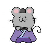 ネズミの雛人形の五人囃子（笛）