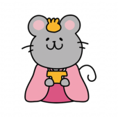 ネズミの雛人形の三人官女（三方）