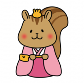 リスの雛人形の三人官女（長柄銚子）