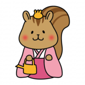 リスの雛人形の三人官女（提子）