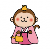 猿の雛人形の三人官女（提子）