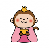 猿の雛人形の三人官女（三方）