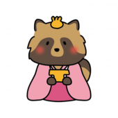 タヌキの雛人形の三人官女（三方）