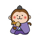 猿の雛人形の五人囃子（小鼓）