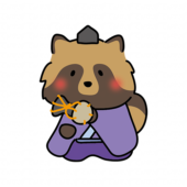 タヌキの雛人形の五人囃子（小鼓）