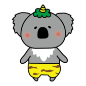 青鬼の格好をしたコアラ