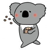 節分の豆まきをするコアラ