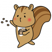 節分の豆まきをするリス