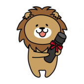 卒業証書を持っているライオン