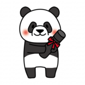 卒業証書を持っているパンダ