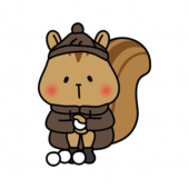 冬服で雪合戦の雪玉をつくるリス