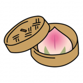 せいろに入ったももまん