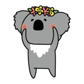 頭に花冠をつけたコアラ