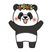 頭に花冠をつけたパンダ