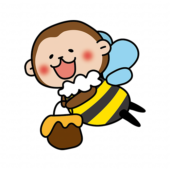 蜂蜜を運ぶミツバチの格好をした猿