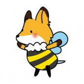 ミツバチの格好をしているキツネ