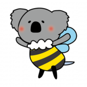 ミツバチの格好をしているコアラ