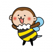 ミツバチの格好をしている猿